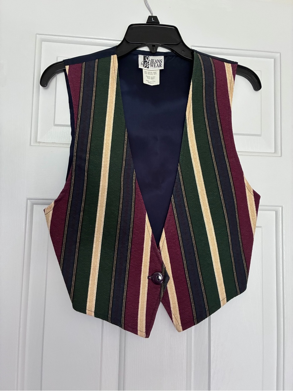 Classic Striped V-Neck Vest in Burgundy & Forest Green -
